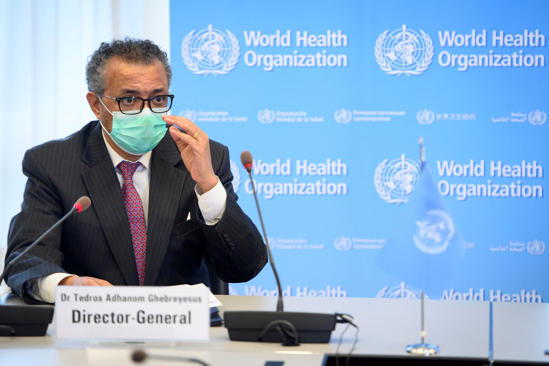 Tổng giám đốc WHO Tedros Adhanom Ghebreyesus tại một cuộc họp ở Geneva, Thuỵ Sỹ, tháng 5/2021 - Ảnh: Reuters.