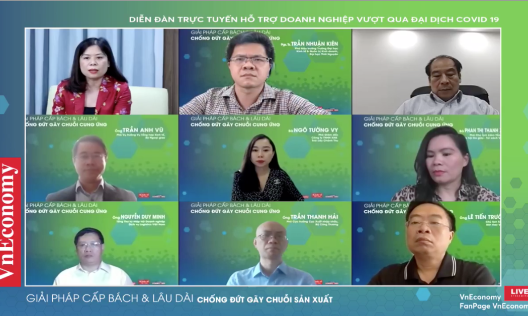 Tọa đàm trực tuyến với chủ đề “Giải pháp cấp bách và lâu dài chống đứt gãy chuỗi cung ứng” diễn ra vào tối ngày 7/8/2021.