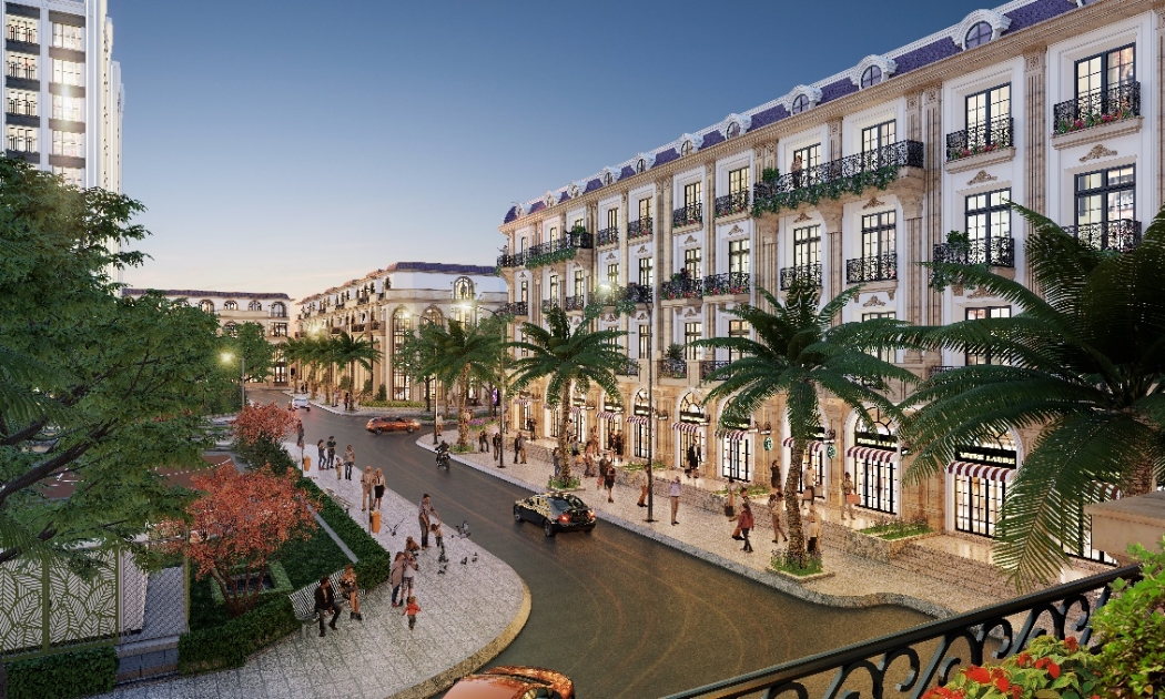 Shophouse D’. Metropole Hà Tĩnh gây ấn tượng với các bức tường dày 40cm.
