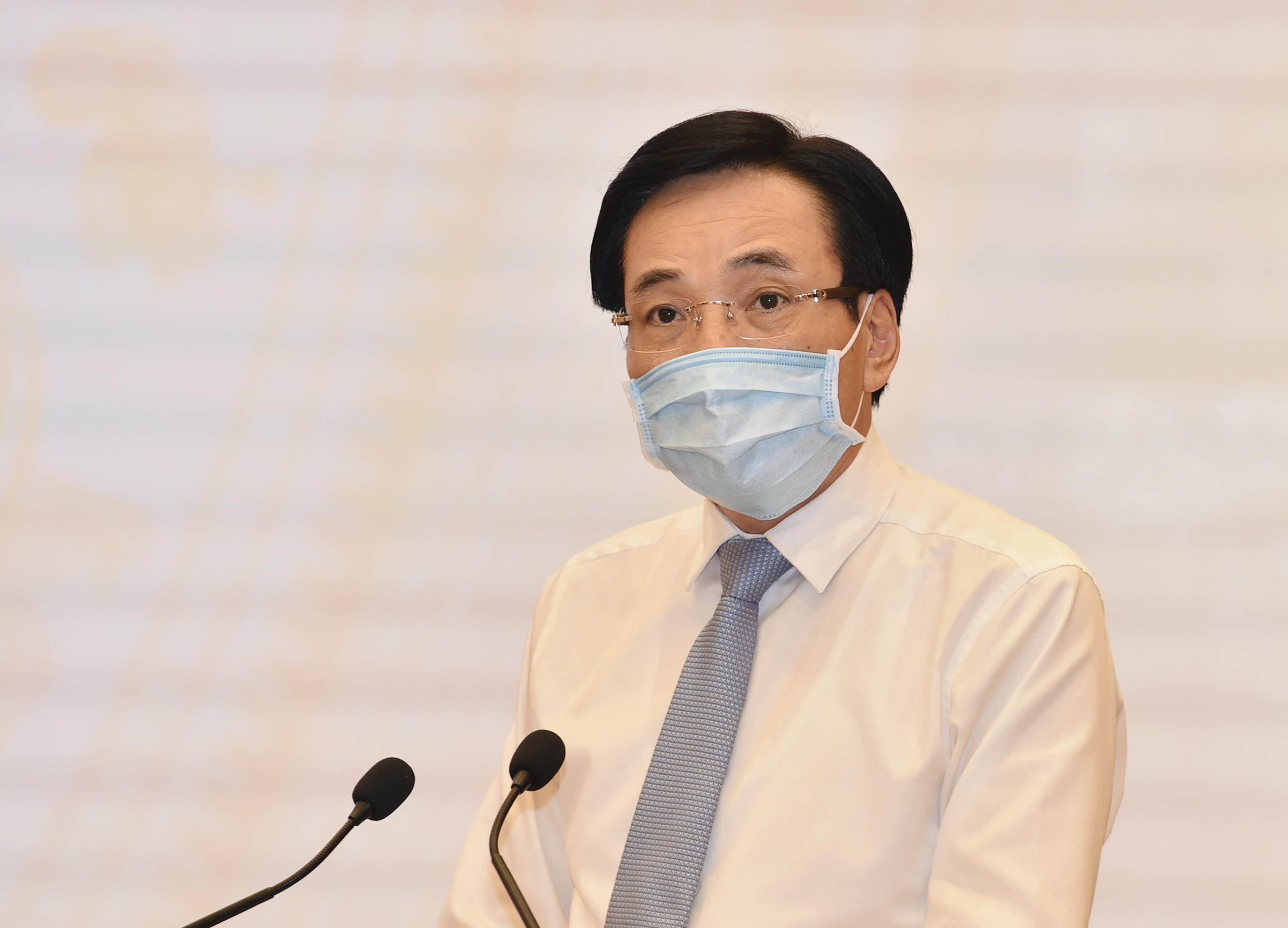 Bộ trưởng, Chủ nhiệm Văn phòng Chính phủ Trần Văn Sơn tại họp báo Chính phủ thường kỳ tháng 7 - Ảnh: VGP/Nhật Bắc