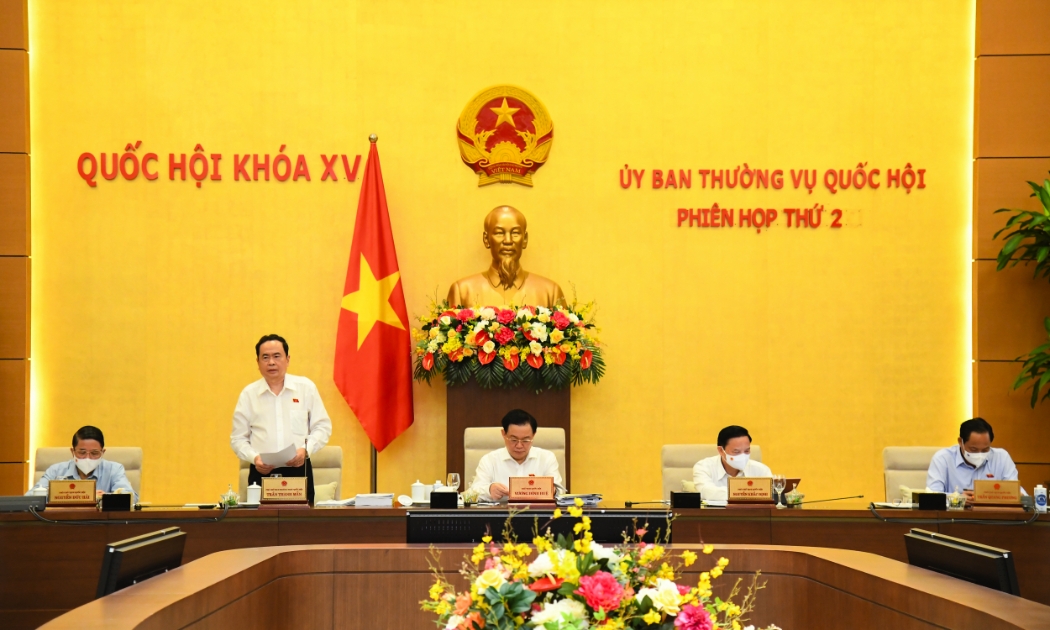 Phiên họp thứ hai của Ủy ban Thường vụ Quốc hội khóa XV chiều 17/8 - Ảnh: Quochoi.vn