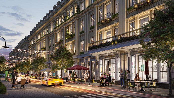 Chuỗi shophouse tạo nên những con phố mua sắm náo nhiệt ngay bên trong dự án.