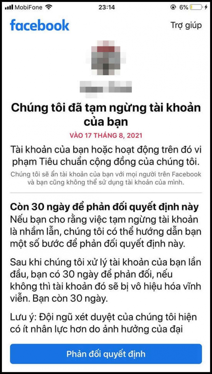 Nhiều người dùng Facebook cảm thấy khó hiểu và bất bình vì bị khóa tài khoản mà họ không biết lý do.