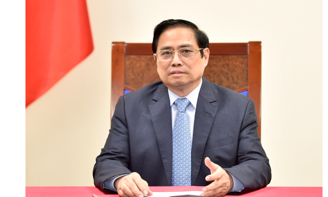 Thủ tướng Phạm Minh Chính tại cuộc điện đàm - Ảnh: Bộ Ngoại giao