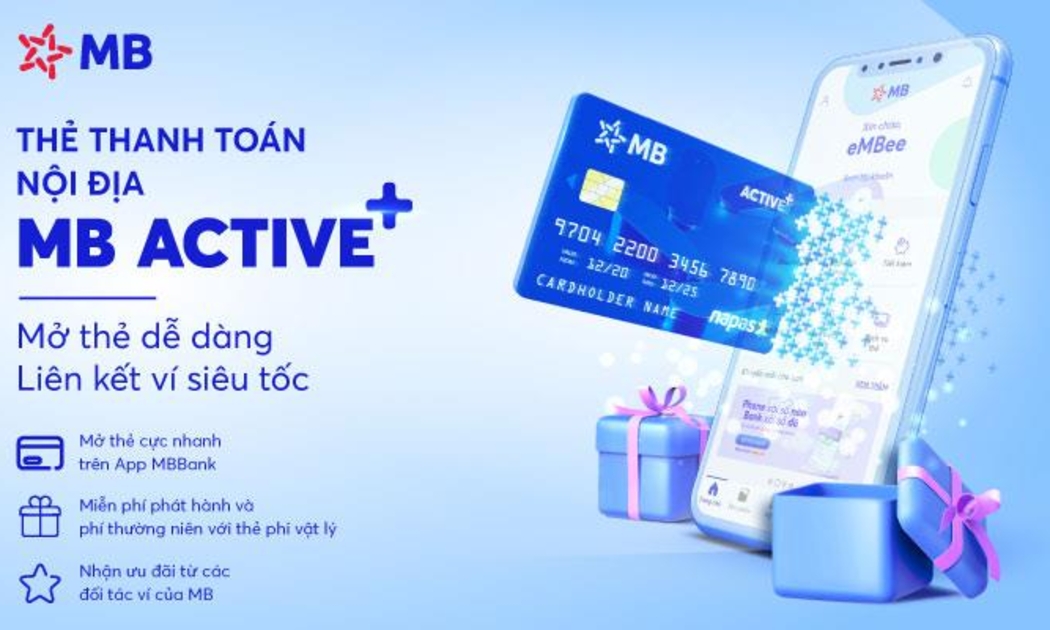 Thẻ phi vật lý trên App MBBank - mở miễn phí - thanh toán thuận tiện.