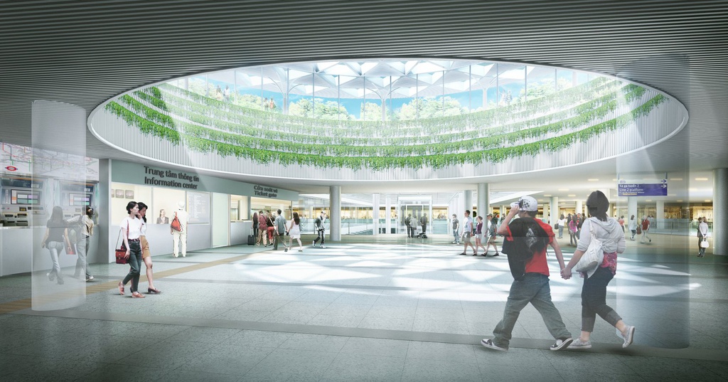 Phối  cảnh nhà ga trung tâm Bến Thành tuyến Metro số 1 - Nguồn: MAUR.