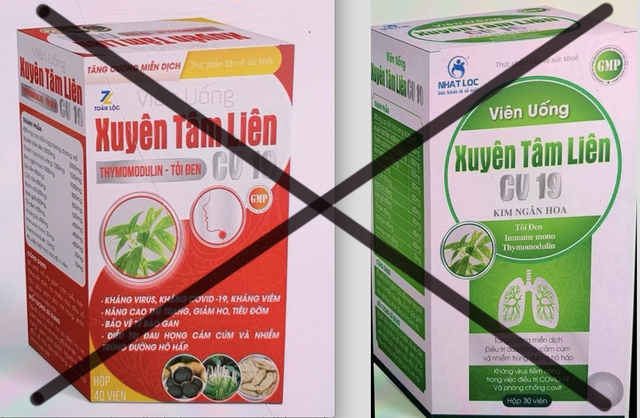 Cục An toàn thực phẩm đã có cảnh báo về 2 sản phẩm Xuyên Tâm Liên giả mạo công dụng phòng chống Covid-19