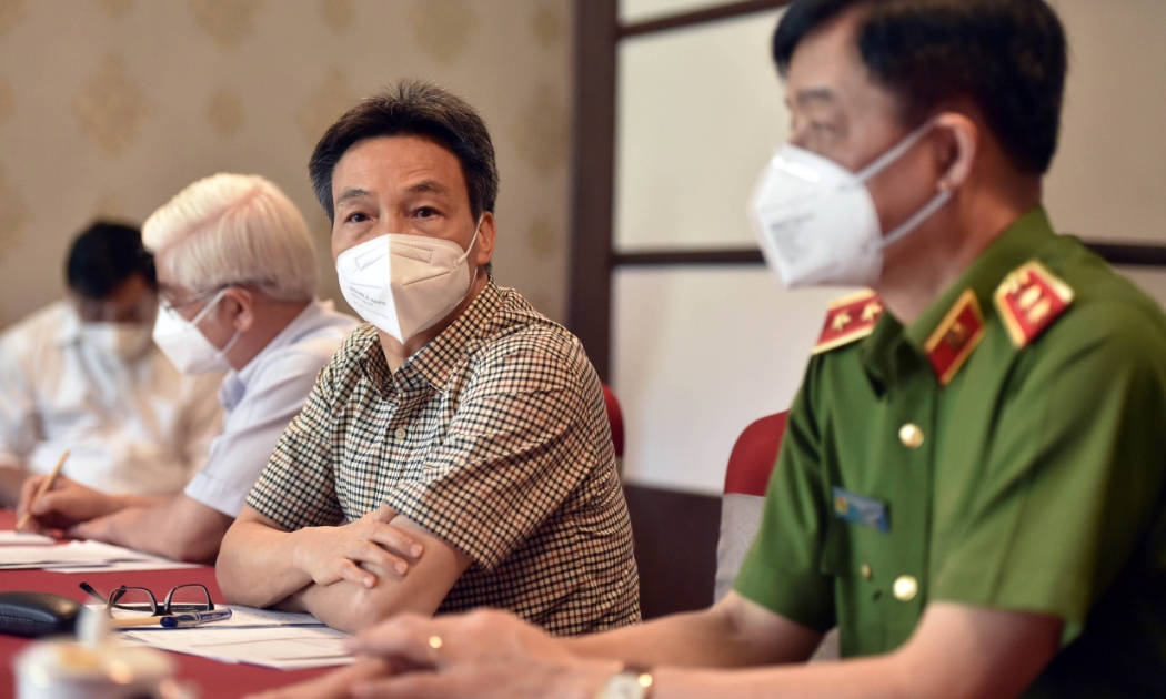 Phó Thủ tướng Vũ Đức Đam làm việc với tỉnh Bình Dương về công tác phòng, chống dịch, ngày 24/8. Ảnh - VGP. 
