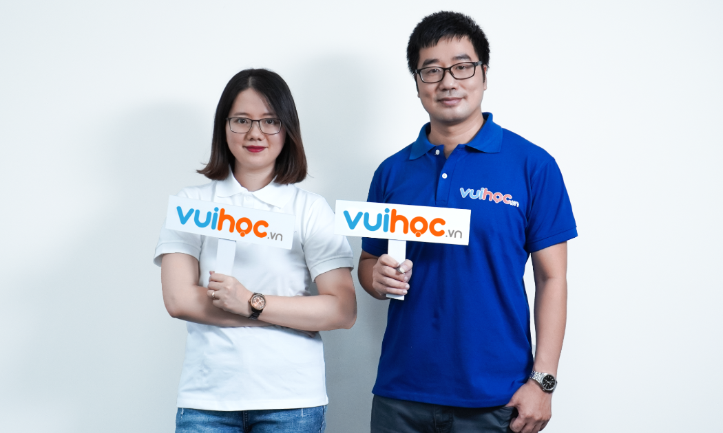 Hai nhà đồng sáng lập của VUIHOC: Ông Đỗ Ngọc Lâm – CEO và bà Đỗ Minh Thu – COO