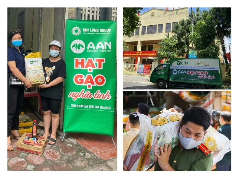 Chương trình tặng gạo cho người dân nghèo của gạo A An tại Hà Nội.