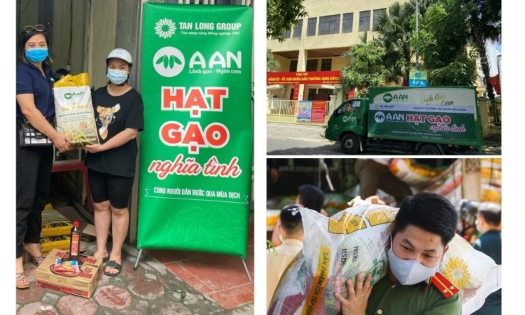 Chương trình tặng gạo cho người dân nghèo của gạo A An tại Hà Nội.