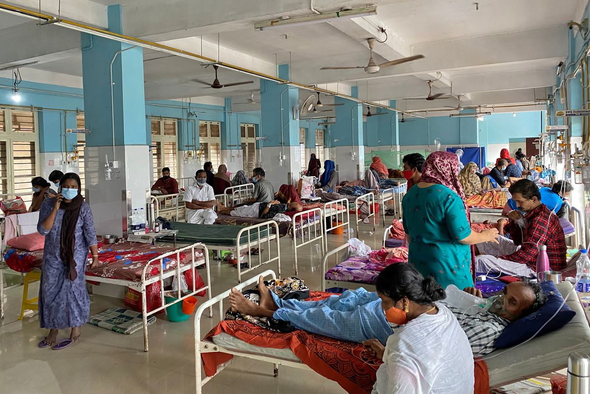 Một khu điều trị bệnh nhân Covid-19 ở Kerala, Ấn Độ, hôm 18/8 - Ảnh: Reuters.