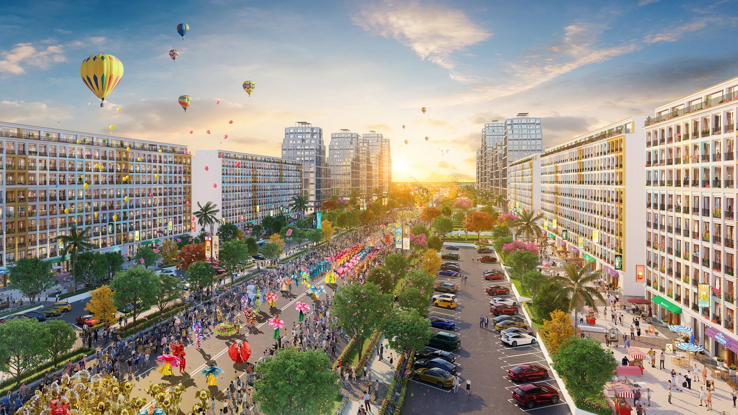 Đại lộ trung tâm là “chìa khóa” mang tới sự sầm uất của Sun Grand Boulevard.