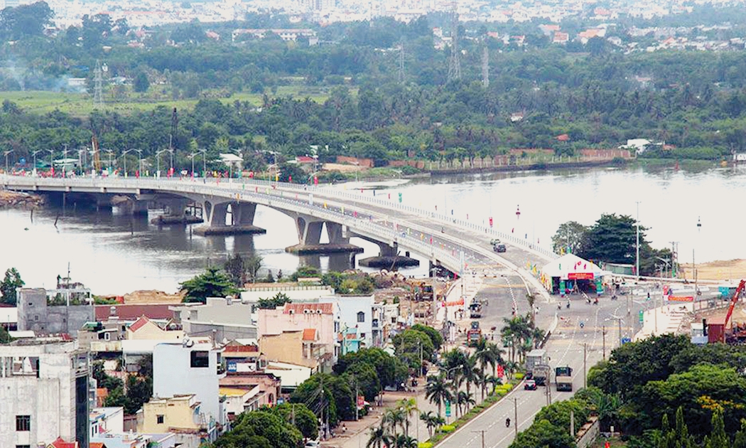 Cầu An Hảo bắc qua sông Đồng Nai tại TP. Biên Hoà, tỉnh Đồng Nai.