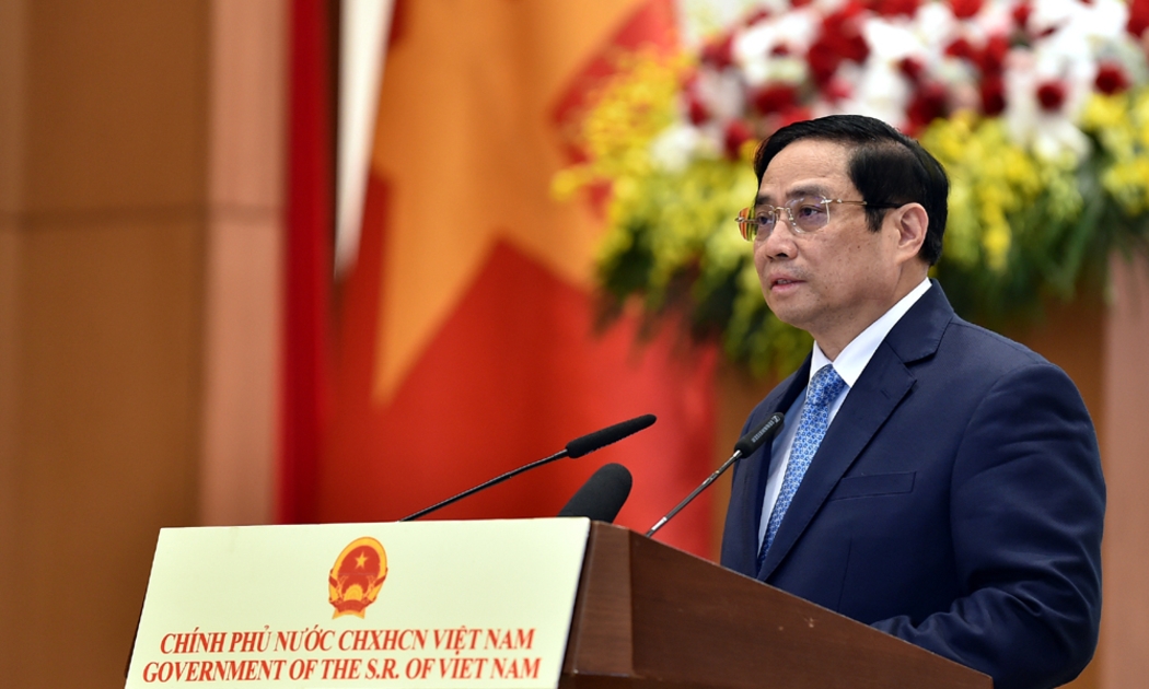 Thủ tướng Chính phủ Phạm Minh Chính phát biểu tại lễ kỷ niệm 76 năm Quốc khánh nước Cộng hòa xã hội chủ nghĩa Việt Nam - Ảnh: VGP/Nhật Bắc