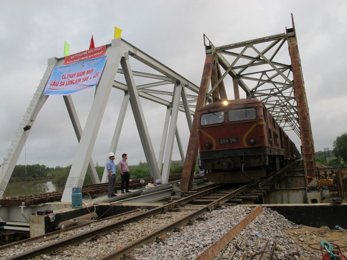 Thi công trong điều kiện vẫn tổ chức chạy tàu cần đảm bảo an toàn. 