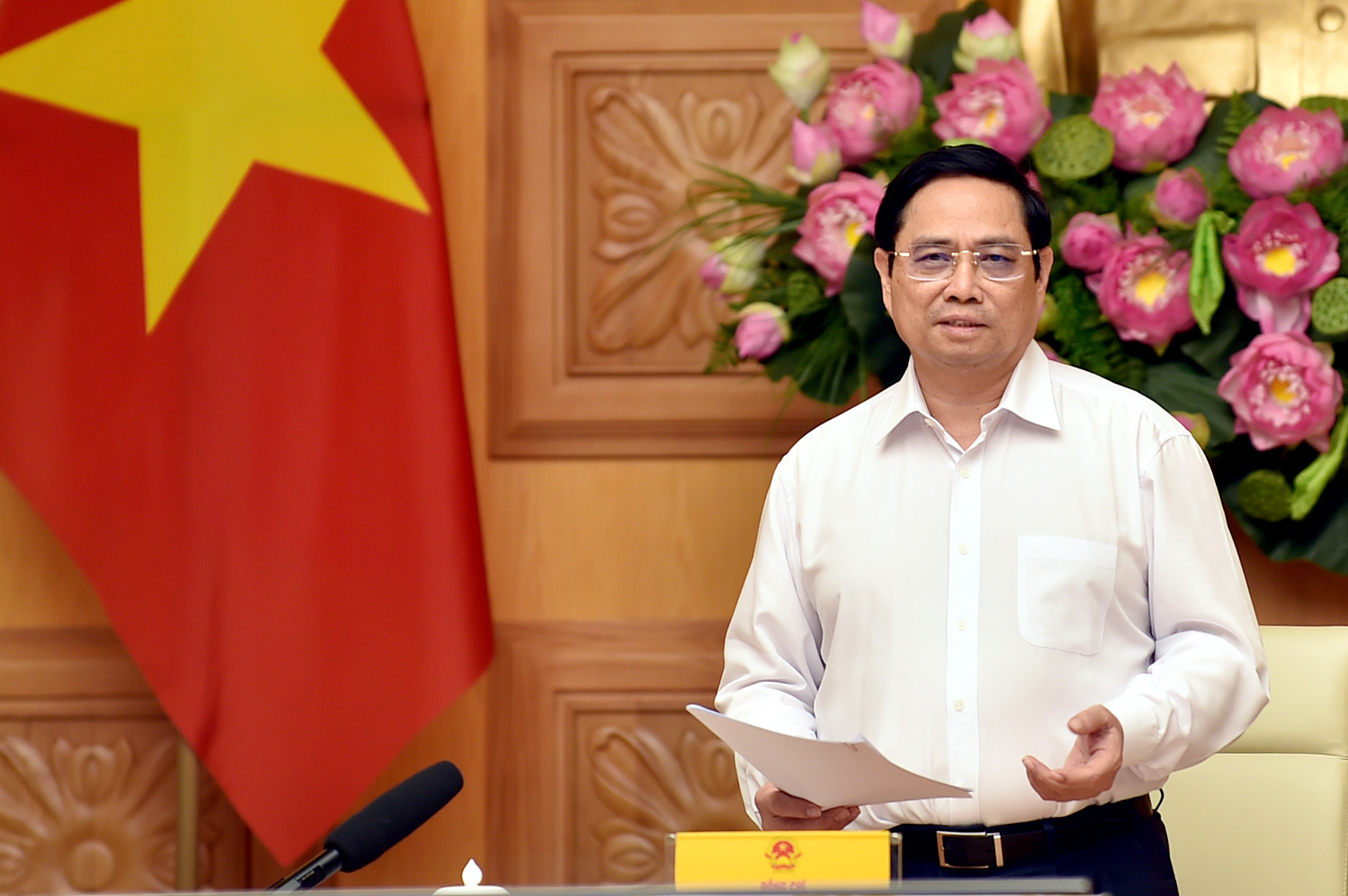 Thủ tướng Phạm Minh Chính phát biểu tại làm việc - Ảnh: VGP/Nhật Bắc