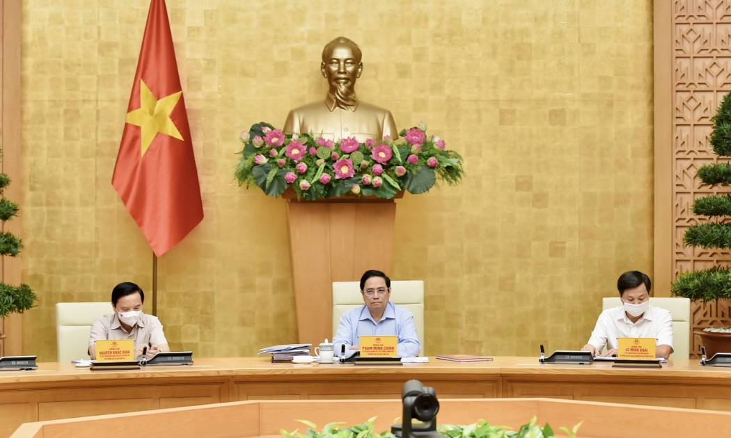 Thủ tướng Phạm Minh Chính chủ trì cuộc họp chiều 5/9 - Ảnh: VGP/Nhật Bắc