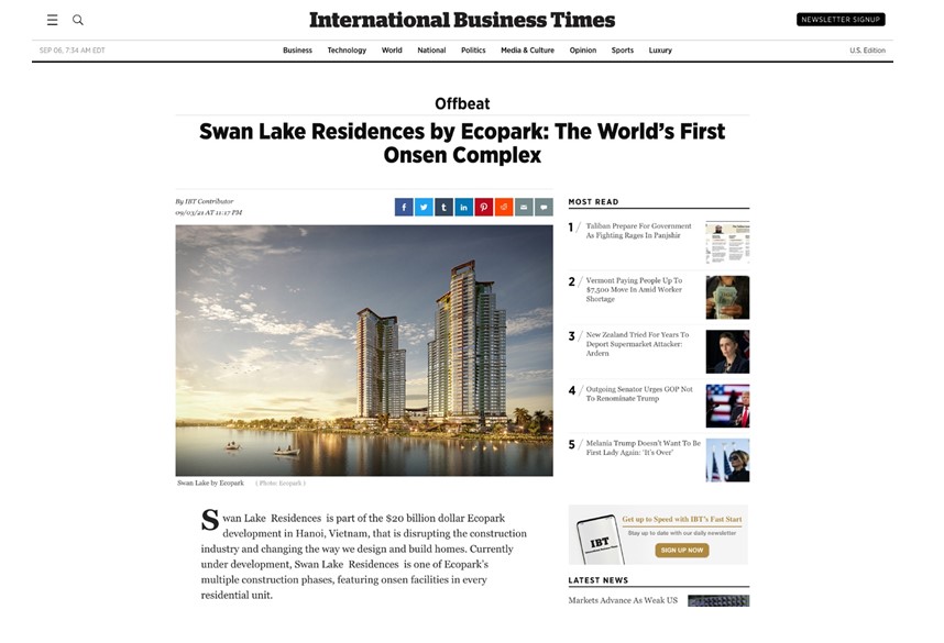International Bussiness Times (Mỹ): The Landmark là tổ hợp khoáng nóng cao tầng đầu tiên trên thế giới.