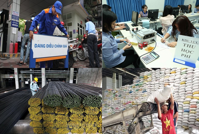 Giá xăng dầu, gạo, dịch vụ giáo dục, sắt thép làm tăng CPI 8 tháng năm 2021.