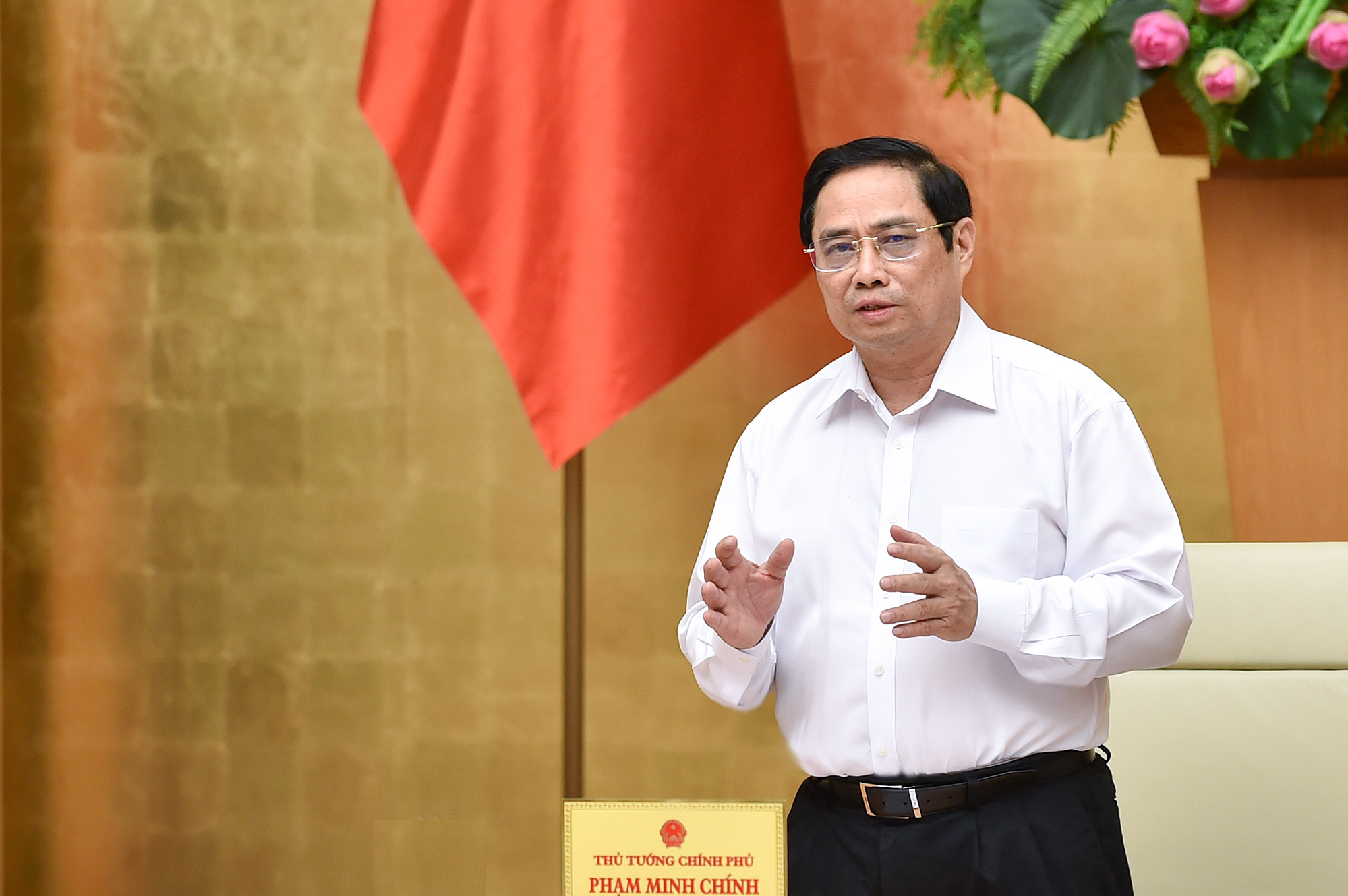 Thủ tướng Phạm Minh Chính phát biểu tại cuộc họp - Ảnh: VGP/Nhật Bắc.