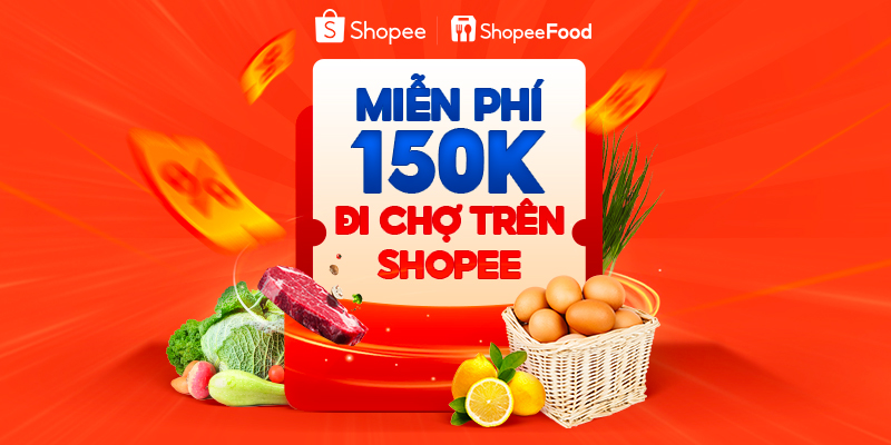Sau khi tạo tài khoản mới và đăng nhập ứng dụng Shopee, thông báo “Chào bạn mới” sẽ hiển thị với các bước hướng dẫn mua gói voucher đi chợ với giá 0 đồng.