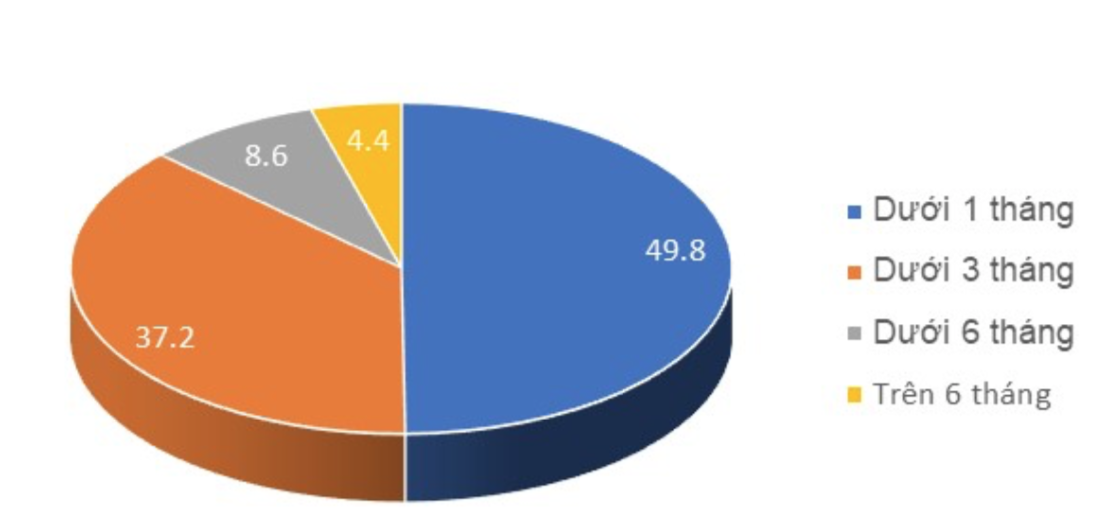 S&ocirc;́ th&aacute;ng m&agrave; ngu&ocirc;̀n ti&ecirc;̀n t&iacute;ch lũy của nh&oacute;m người lao động đ&atilde; m&acirc;́t việc c&oacute; th&ecirc;̉ đảm bảo cuộc s&ocirc;́ng (%).