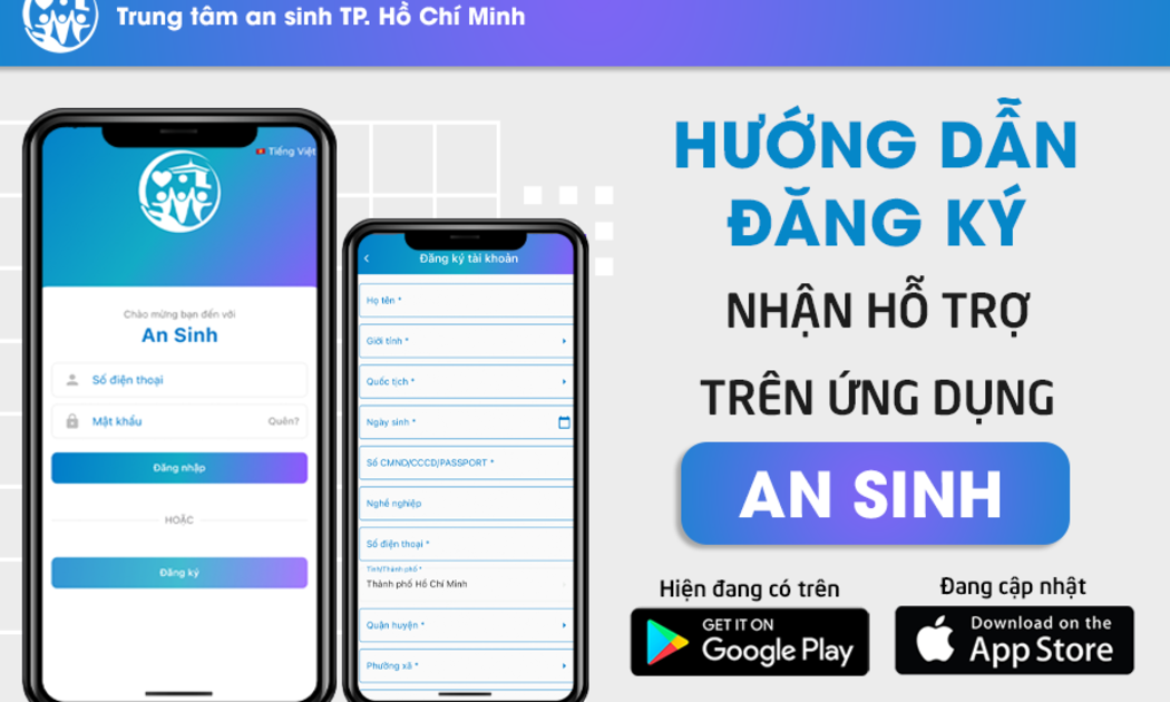 Ứng dụng An sinh cứu trợ lương thực, y tế cho người dân TP.HCM