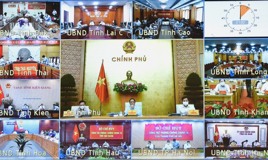 Toàn cảnh cuộc kiểm tra trực tuyến tối ngày 8/9 - Ảnh: VGP.