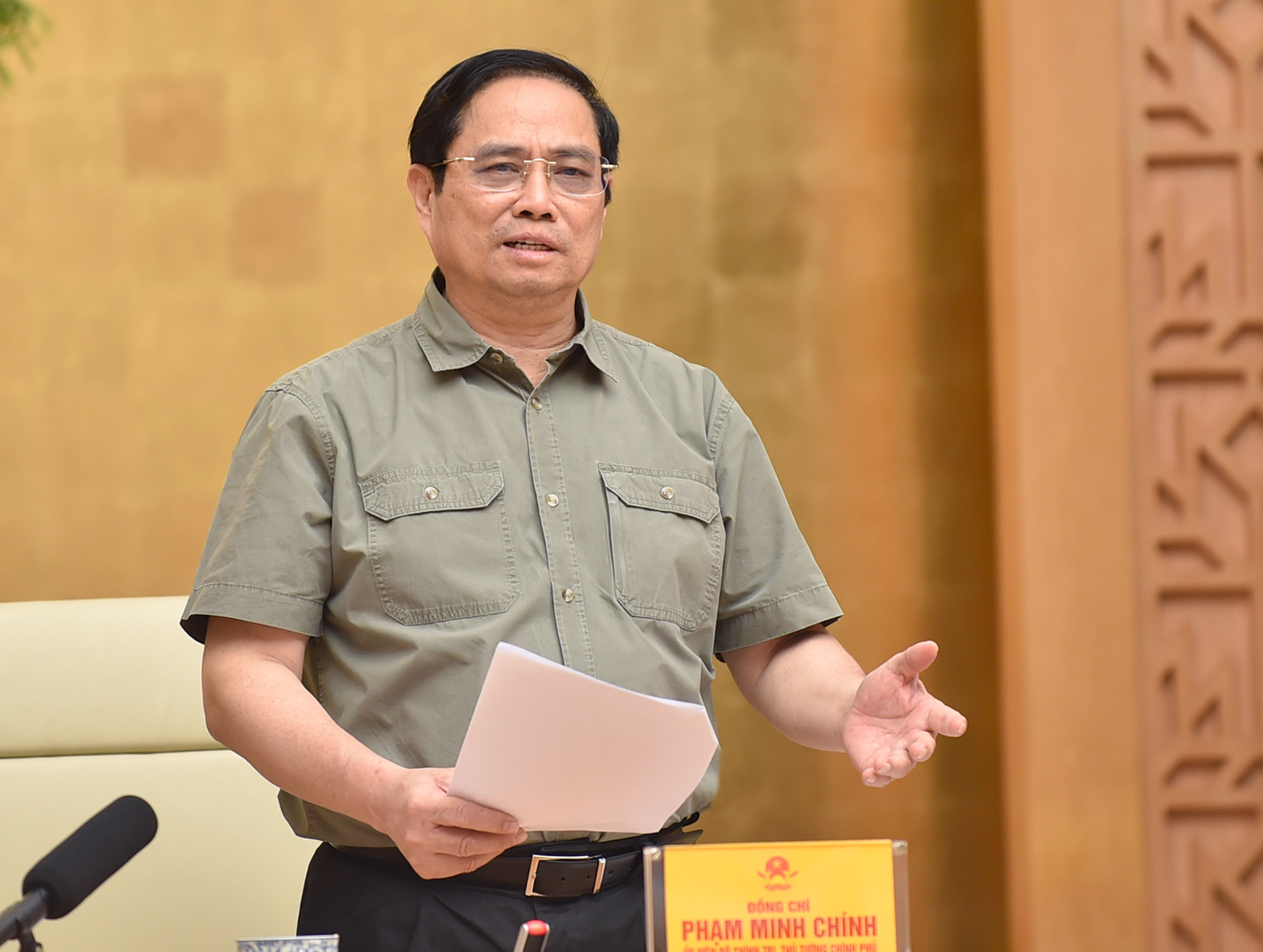 Thủ tướng Phạm  Minh Chính tại cuộc họp sáng 11/9 - Ảnh: VGP