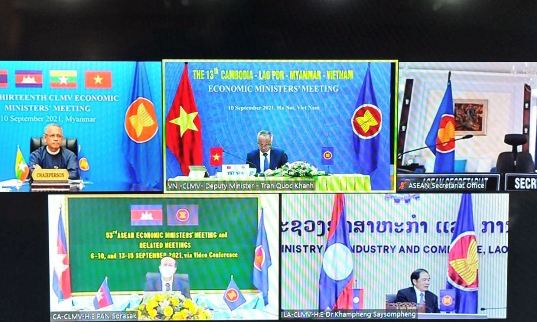 Hội nghị Bộ trưởng Kinh tế các nước CLMV diễn ra theo hình thức trực tuyến.