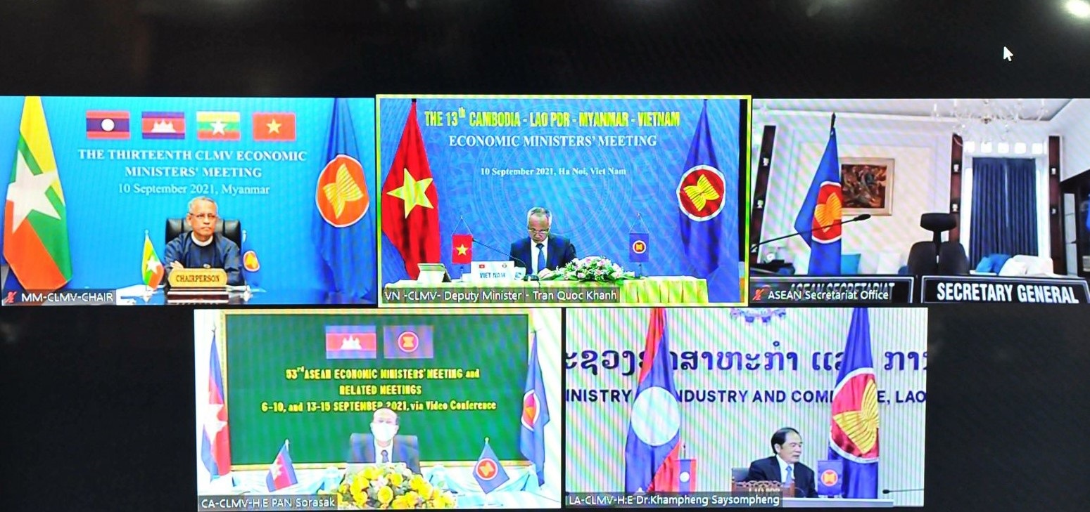Hội nghị Bộ trưởng Kinh tế các nước CLMV diễn ra theo hình thức trực tuyến.
