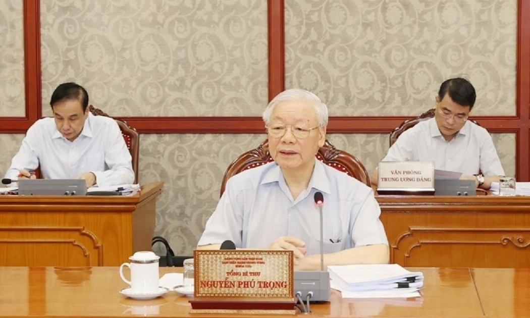 Tổng Bí thư Nguyễn Phú Trọng chủ trì cuộc họp (Ảnh:TTXVN)