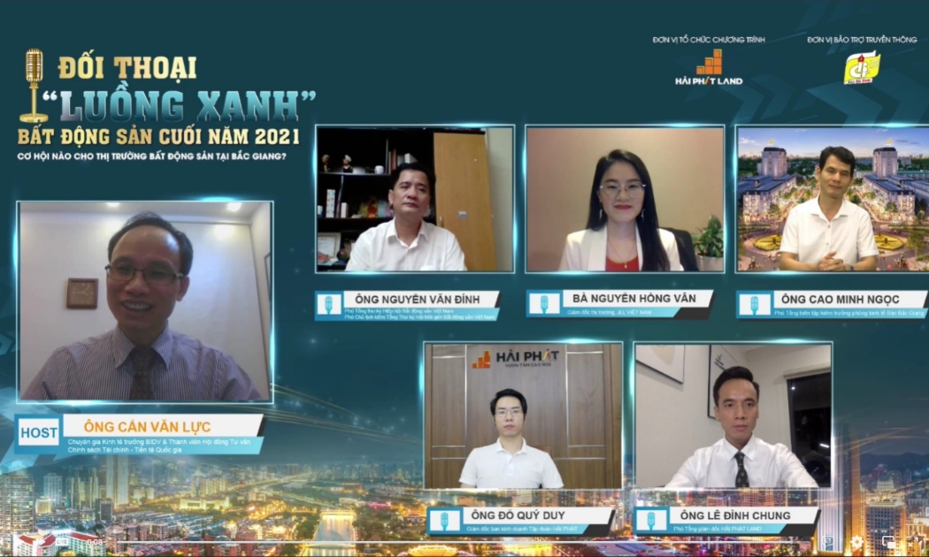 Chương trình Đối thoại “luồng xanh” bất động sản cuối năm 2021 do Hải Phát Land phối hợp cùng Báo Bắc Giang tổ chức, quy tụ những chuyên gia uy tín từ nhiều lĩnh vực.