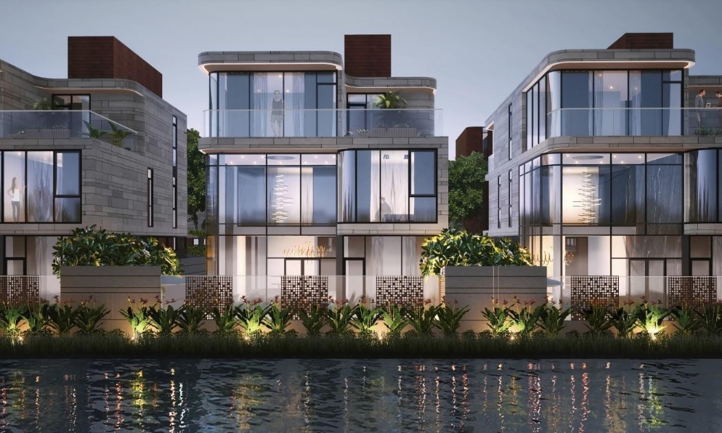 Tọa lạc trên mặt nền hình rẻ quạt độc đáo, Villa Regal Victoria ôm trọn dòng kênh sinh thái nội khu với view sông thông thoáng ấn tượng.