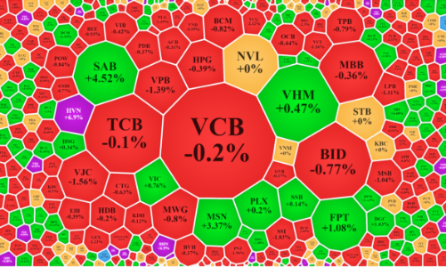 Dòng tiền lại giảm tụt áp, SAB, HVN vẫn bay cao
