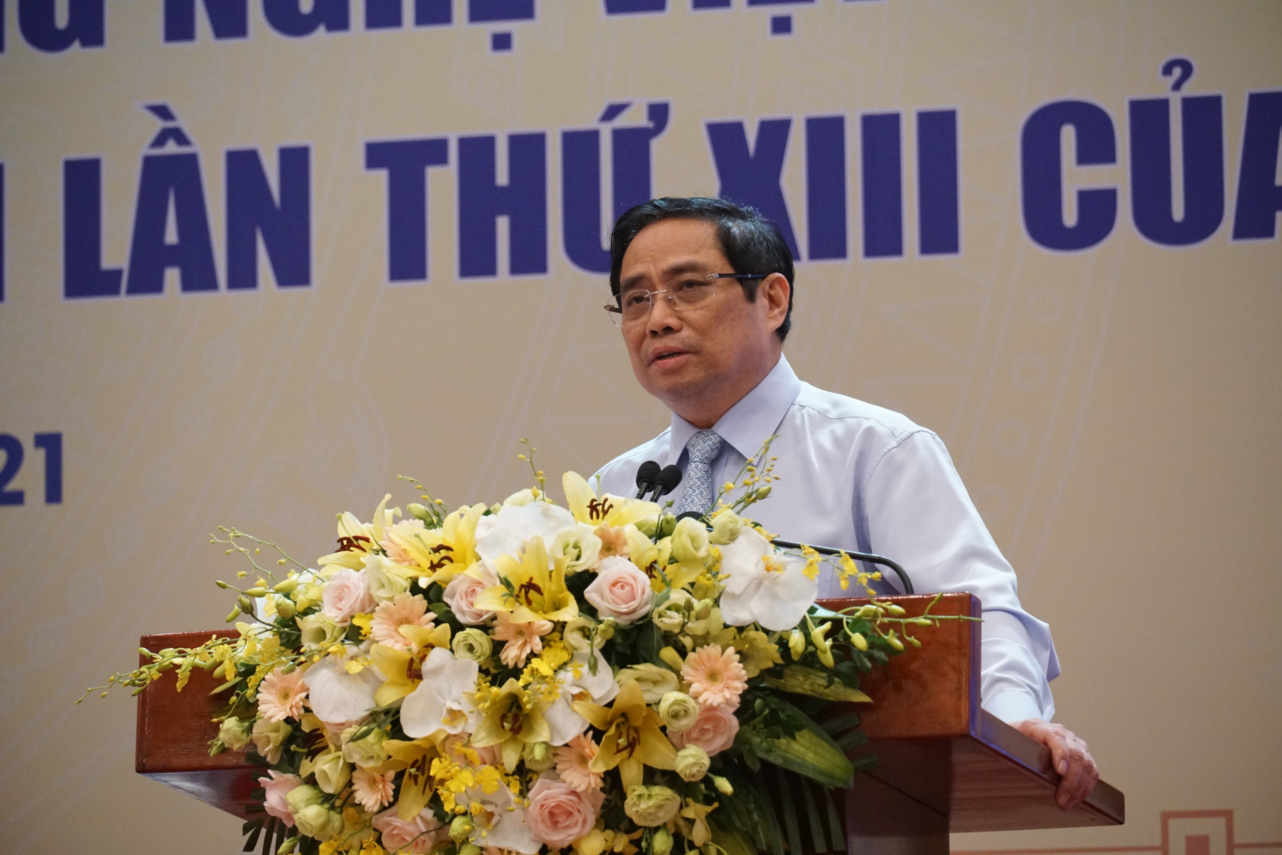 Thủ tướng Phạm Minh Chính phát biểu tại hội nghị - Ảnh: VUSTA