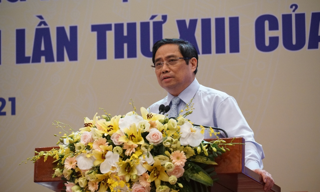 Thủ tướng Phạm Minh Chính phát biểu tại hội nghị - Ảnh: VUSTA
