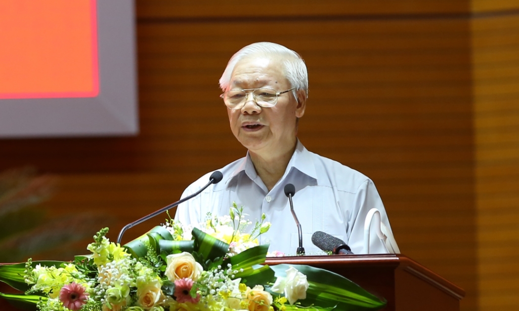 Tổng Bí thư Nguyễn Phú Trọng phát biểu tại hội nghị - Ảnh: VGP