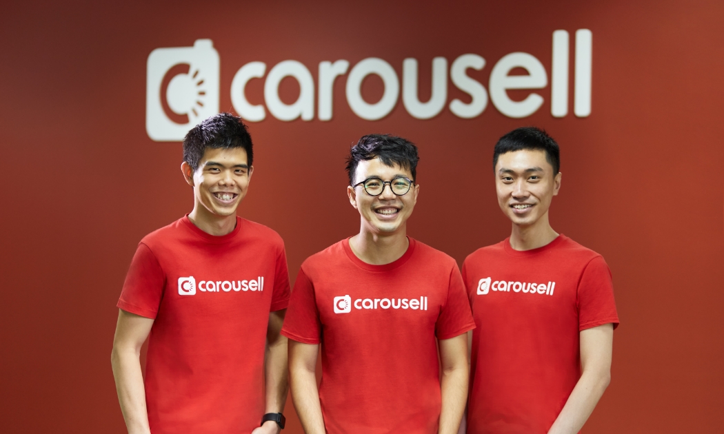 Ba nhà đồng sáng lập của Carousell - Siu Rui Quek, Marcus Tan và Lucas Ngo - Ảnh: Carousell
