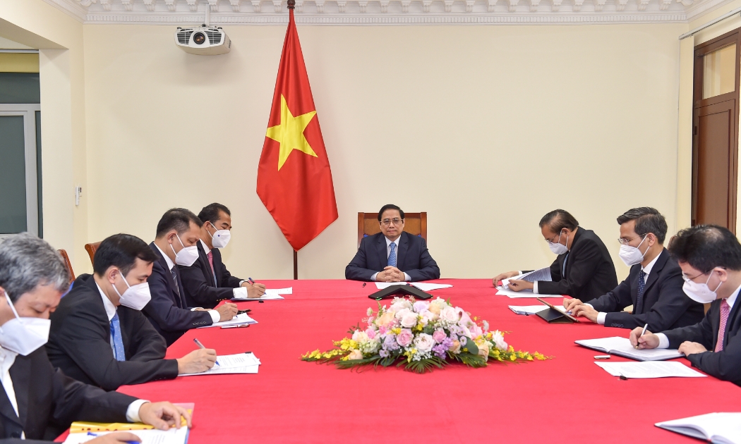 Toàn cảnh cuộc điện đàm - Ảnh: Bộ Ngoại giao