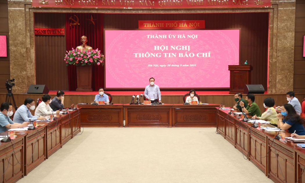 Thành phố Hà Nội họp báo thông tin về công tác phòng, chống dịch Covid-19.