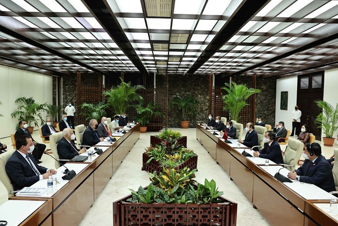 To&agrave;n cảnh buổi hội kiến - Ảnh: TTXVN