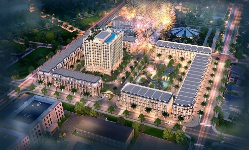 D'. Metropole H&agrave; Tĩnh tiếp gi&aacute;p 4 mặt phố lớn, thuận tiện đi lại.