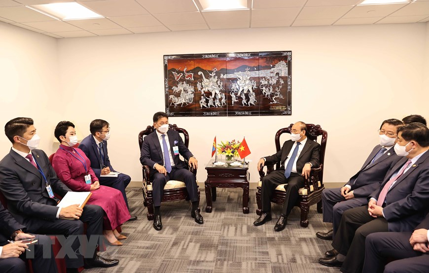 Chủ tịch nước tiếp Tổng thống Mông Cổ Ukhnaagin Khurelsukh - Ảnh: TTXVN