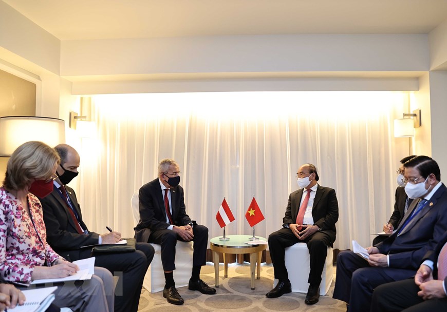 Chủ tịch nước tiếp&nbsp;Tổng thống &Aacute;o Alexander Van Der Bellen - Ảnh: TTXVN