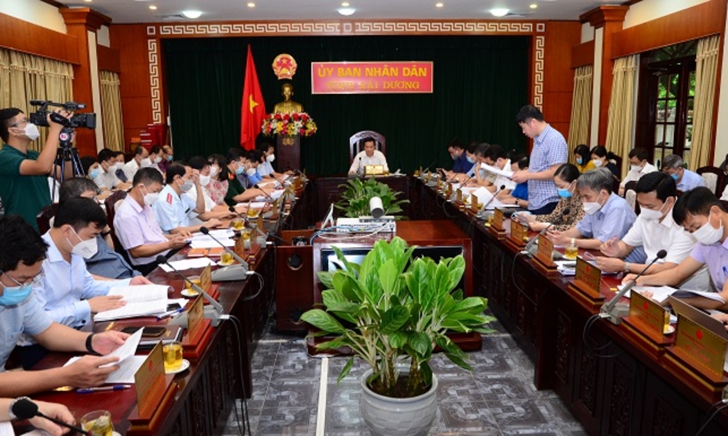 Toàn cảnh phiên họp thường kỳ tháng 9 (lần 2) của UBND tỉnh Hải Dương.