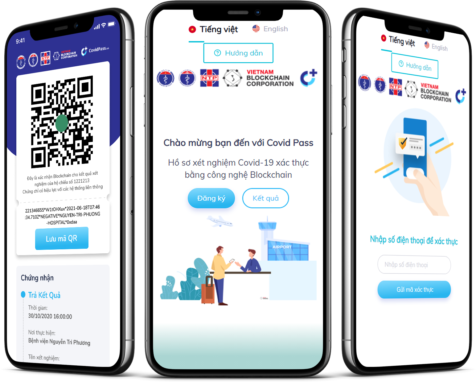 CovidPass.vn được xem như l&agrave;&nbsp;Hồ sơ x&eacute;t nghiệm virus SARS-CoV-2 x&aacute;c thực tr&ecirc;n nền tảng Blockchain.