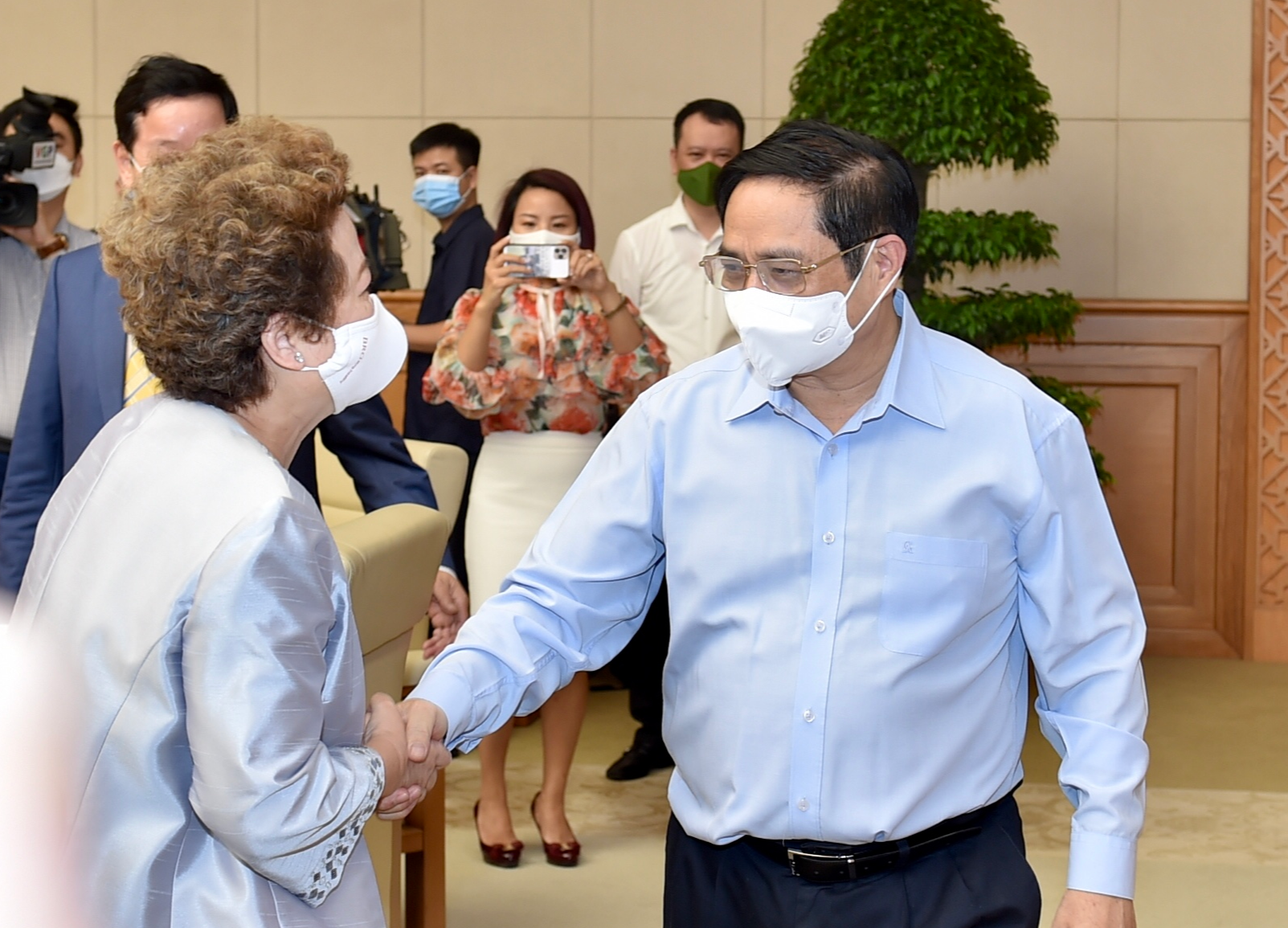 Thủ tướng Phạm Minh Ch&iacute;nh v&agrave; c&aacute;c đại biểu dự hội nghị - Ảnh: VGP