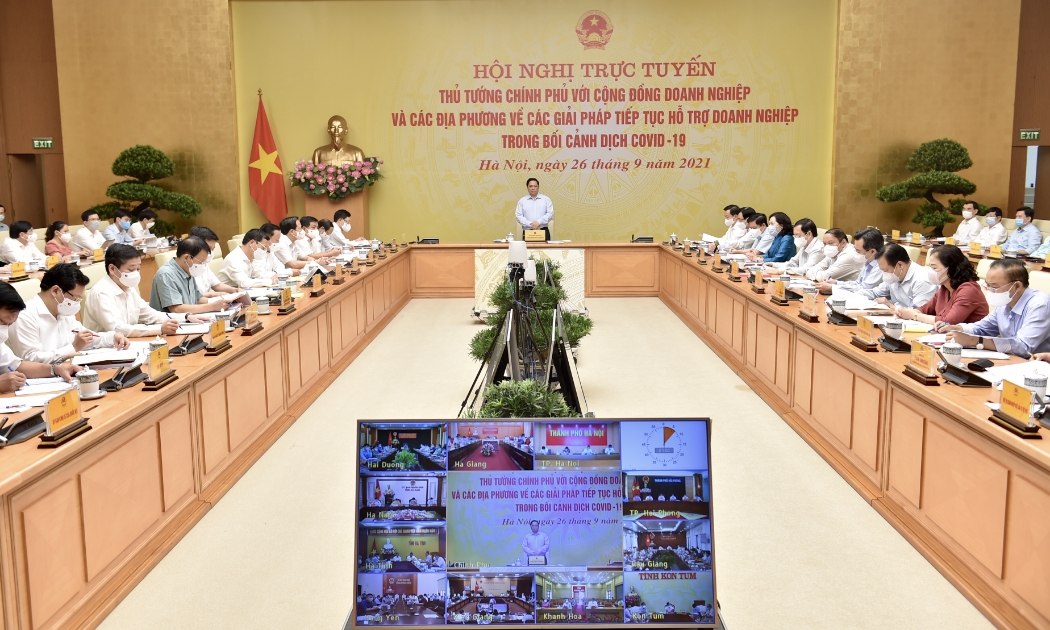 Thủ tướng chủ trì Hội nghị trực tuyến về các giải pháp tiếp tục hỗ trợ doanh nghiệp